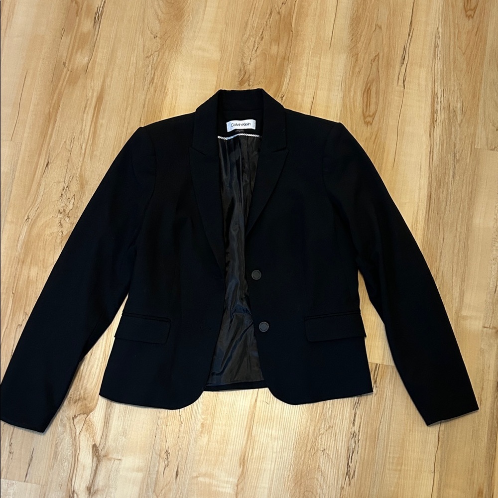 Calvin Klein Black Women's Classic Two-Button Blazer